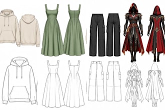 create sewing pattern, tech pack, cosplay for any type of garment and apparel