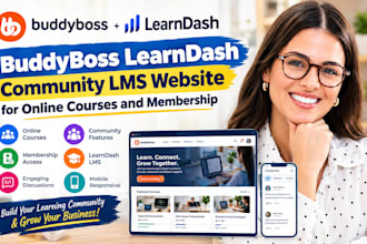 buddyboss learndash community lms website for online courses and membership