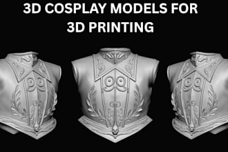 create custom 3d cosplay model, armour, props, helmets and masks for 3d printing