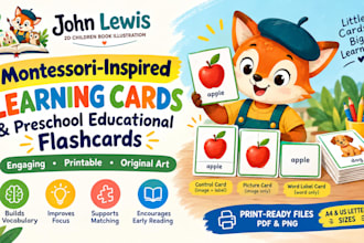 create printable montessori learning cards and preschool educational flashcards
