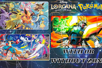 design custom playmat illustration for tcg, mtg, pokemon playmat fantasy mat art
