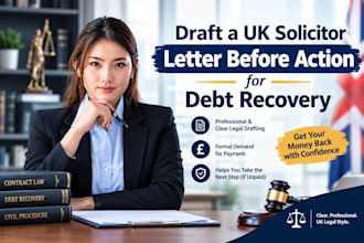 draft a UK solicitor letter before action for debt recovery