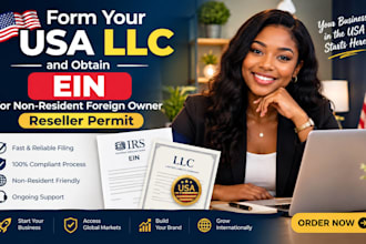 form USA llc and obtain ein for non resident foreign owner reseller permit