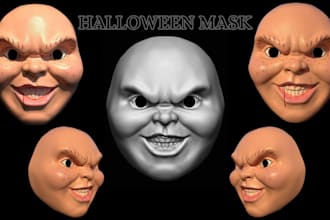 design 3d mask, 3d helmet, cosplay mask and wearable stl for 3d printing