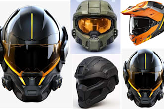 design 3d mask, 3d helmet, cosplay mask and wearable stl for 3d printing