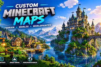 create custom minecraft maps, terrain and worldpainter worlds