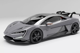 mold 3d realistic supercar, car model for webgpu, three js 3d animation, bodykit