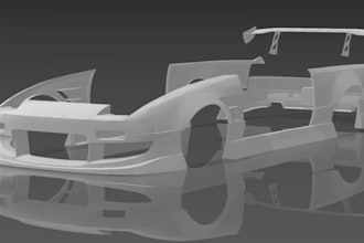 3d car model car body kit custom widebody kit car parts automotive cad 3d print