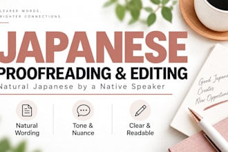 proofread and edit your japanese text as a native speaker