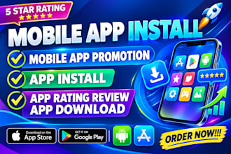 mobile app promotion, IOS install, USA app rating users rew, android app install