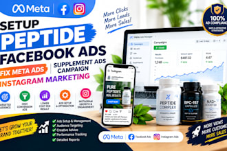 setup peptide facebook ads fix meta ads campaign supplement instagram marketing
