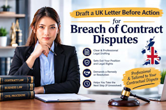draft a UK letter before action for breach of contract disputes
