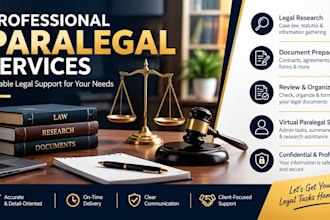 provide professional paralegal legal research and document support