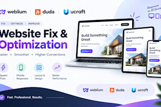 fix mobile responsiveness and speed issues on weblium  ucraft duda website