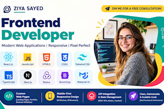 create a landing page, portfolio or custom website as a front end developer