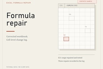 fix up to three simple formulas in your excel worksheet