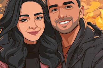 draw couple portrait illustration