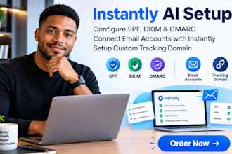 setup instantly ai with spf, dkim, dmarc and custom tracking domain