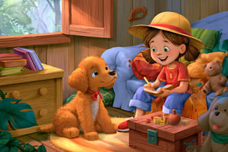 do children picture book illustration, children