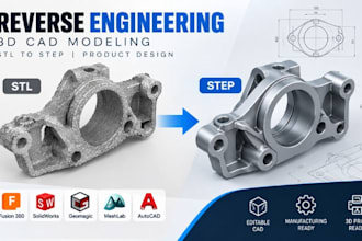 reverse engineering, 3d cad modeling, stl to step conversion, product design