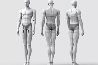 ready to print bjd doll,mannequin,articulated 3dp,keyjoint,pvc,keychains stl,toy