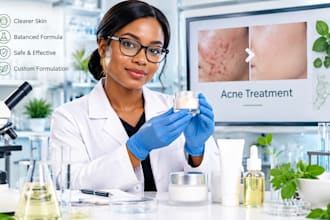 create custom acne treatment and skincare formulations as a cosmetic chemist