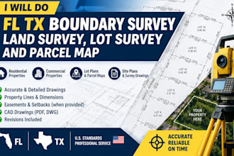 do fl tx boundary survey land survey lot survey and parcel map