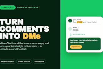 build manychat auto dm funnel for instagram and facebook
