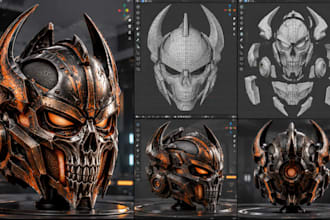 create custom halloween helmets, cosplay masks and 3d printable helmet stl files