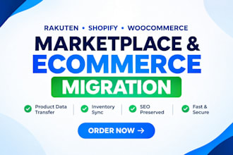 rakuten shopify woocommerce marketplace migration product data investory seo