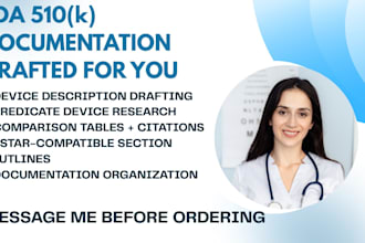 draft your fda 510k device description and predicate research