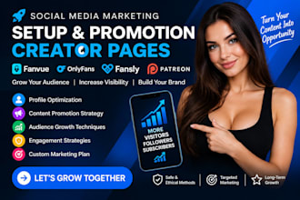 social media marketing setup fanvue onlyfans fansly patreon page promotion
