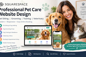 design pet sitting grooming dog training veterinary squarespace booking website