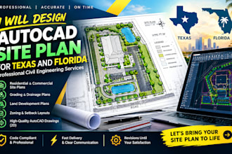 design autocad site plan for texas and florida