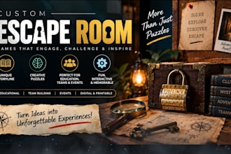 create escape room, puzzle design, treasure hunt, logic games, storyplay design