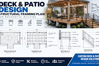 create deck patio design structural framing plan for residential building