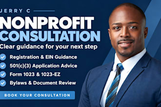 do consultation for nonprofit registration and get ein 501c3 1023 1023ez bylaws