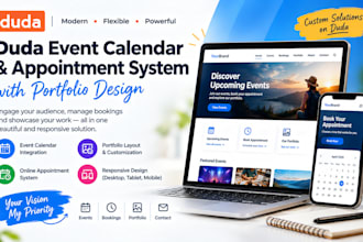 duda event calendar integration online appointment system portfolio website