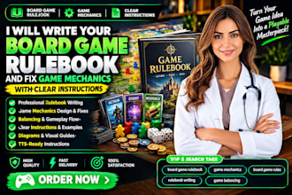 write your board game rulebook and fix game mechanics with clear instructions