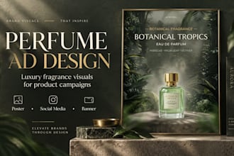 create perfume and cosmetic advertising visuals