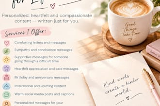 write heartfelt empathetic and compassionate content