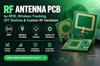 rf antenna pcb for rfid, wireless tracking, iot devices and custom rf hardware