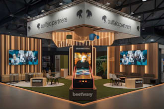 design a 3d trade show booth and exhibition booth design