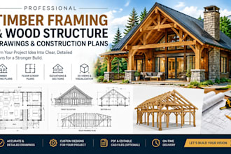 design timber framing, wood structure, calculate and design wood truss plan