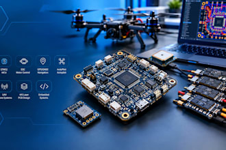 design drone flight controller pcb with stm32, esc, gps and ardupilot