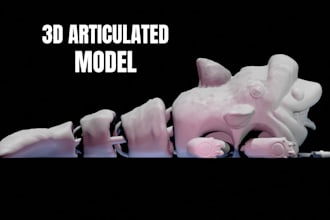 model 3d articulated figure and printable toys design for moving 3d printing