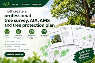 create a professional tree survey aia ams and tree protection plan