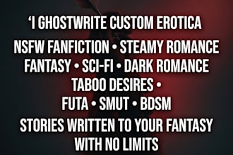write nsfw fanfiction erotica dark romance bdsm smut taboo futa catfight stories