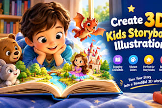 create 3d kids storybook illustrations