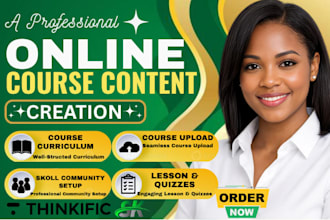 design well structured online course materials and course curriculum